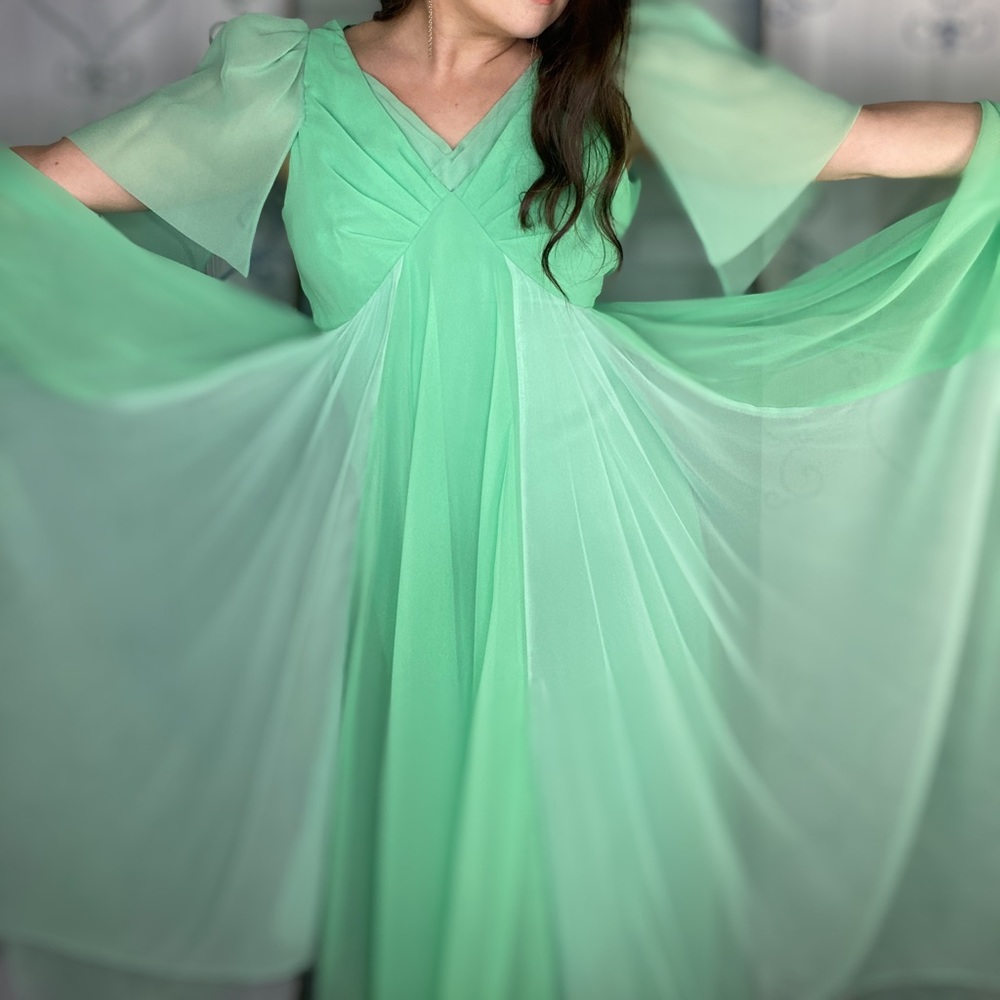 Vintage Flowy Fairy Princess Layered Chiffon Dress - Picture 6 of 16